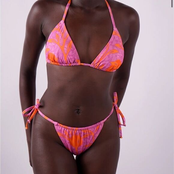 Liberty and Justice Other - Liberty & Justice The Miata Bikini Top and Bottom in Grotto Pink